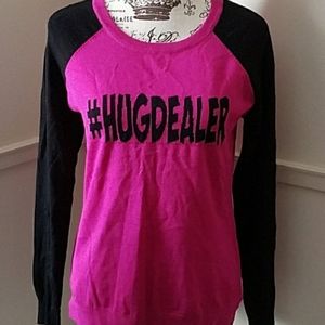 Pink & Black Crew Neck Sweater